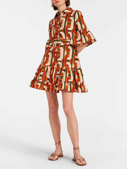 Elegante Mini-jurk met Verlaagde Taille