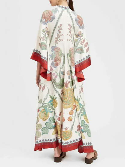 Maxi-jurk met Zwart-witte Print