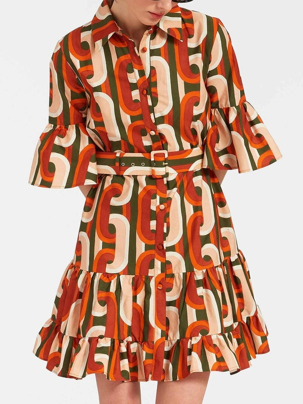Elegante Mini-jurk met Verlaagde Taille