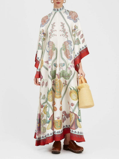 Maxi-jurk met Zwart-witte Print