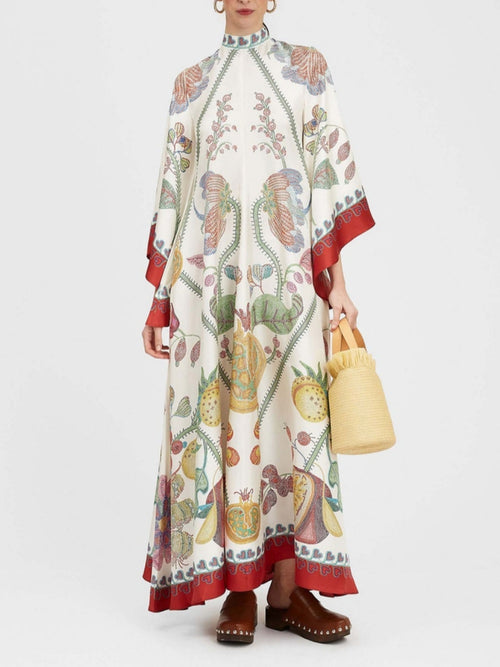 Maxi-jurk met Zwart-witte Print