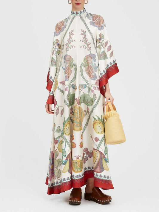 Maxi-jurk met Zwart-witte Print