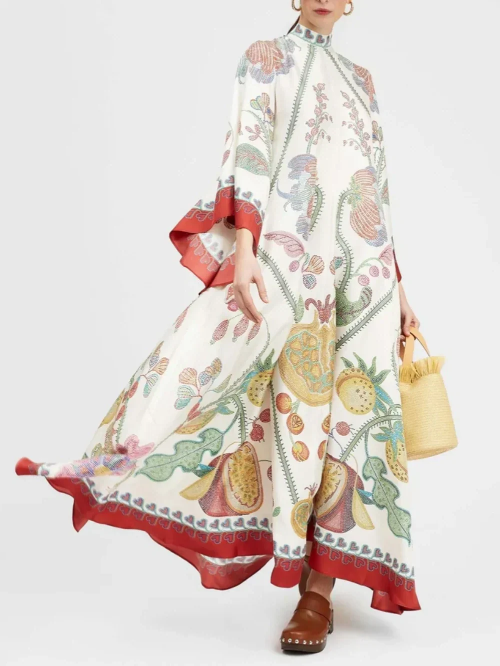 Maxi-jurk met Zwart-witte Print
