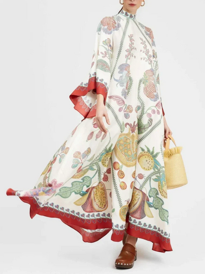 Maxi-jurk met Zwart-witte Print