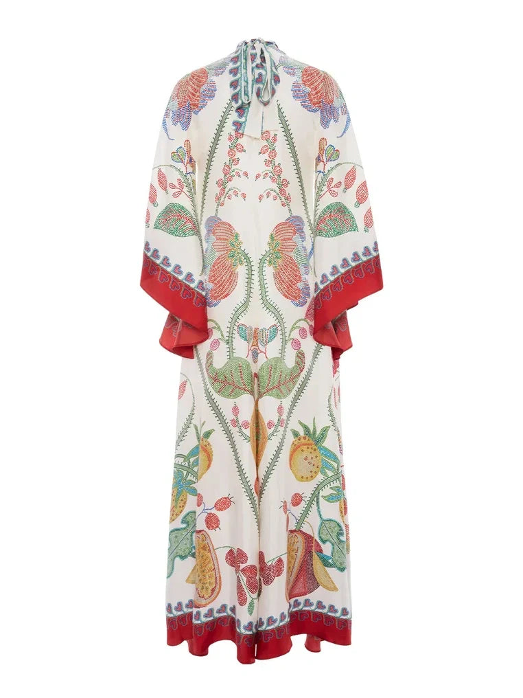 Maxi-jurk met Zwart-witte Print