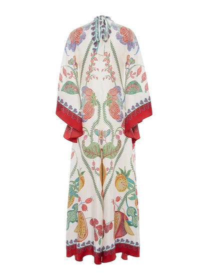 Maxi-jurk met Zwart-witte Print