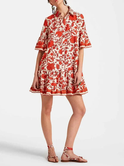 Mini-jurk met Herfstprint