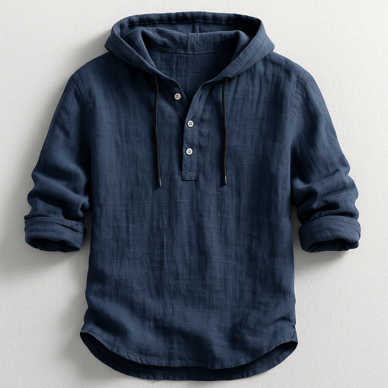 Rex Linnen Overshirt met Capuchon