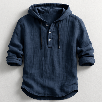 Rex Linnen Overshirt met Capuchon