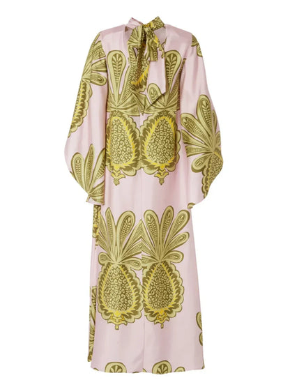 Maxi-jurk met Tropische Ananasprint