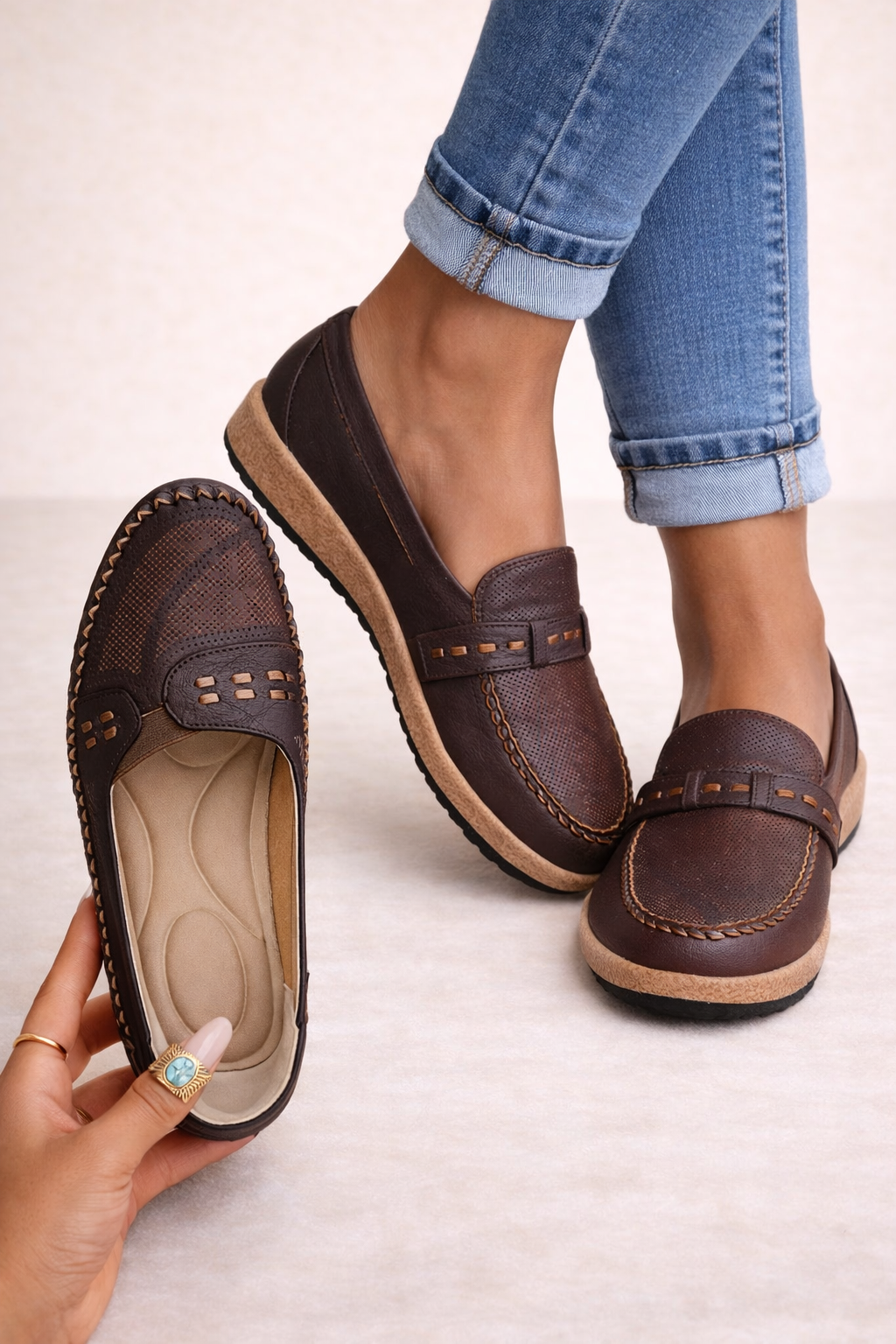 Comfortabele Ballerina's Dames – Instapschoenen met Steunzool & Schokdemping