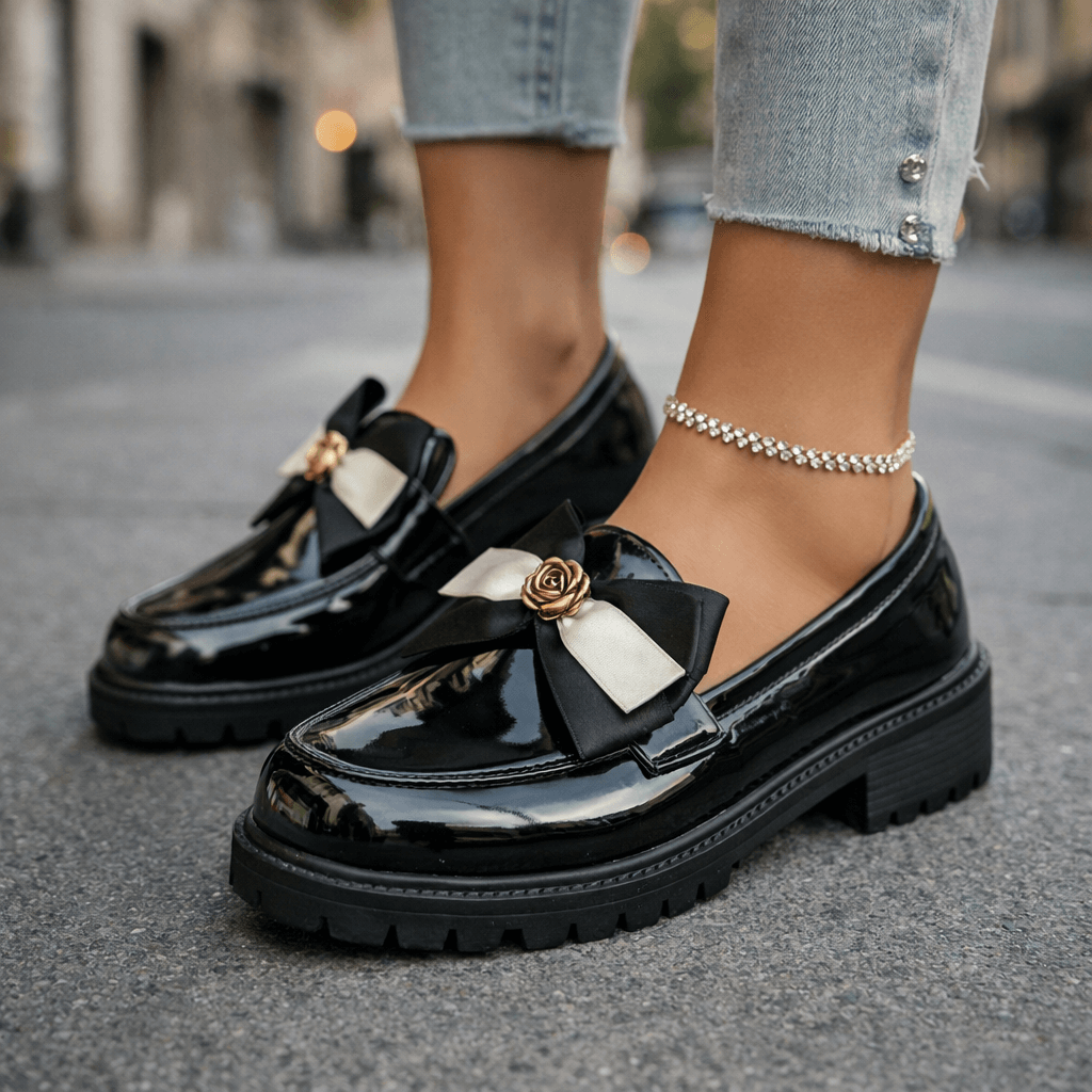 Loafers Dames met Strik – Elegante Instappers met Strikdetail, Comfortabele Mocassins