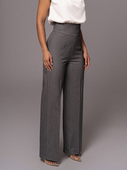Alison - Women's Elegant High-Waisted Wide-Leg Trousers for Everyday Wear