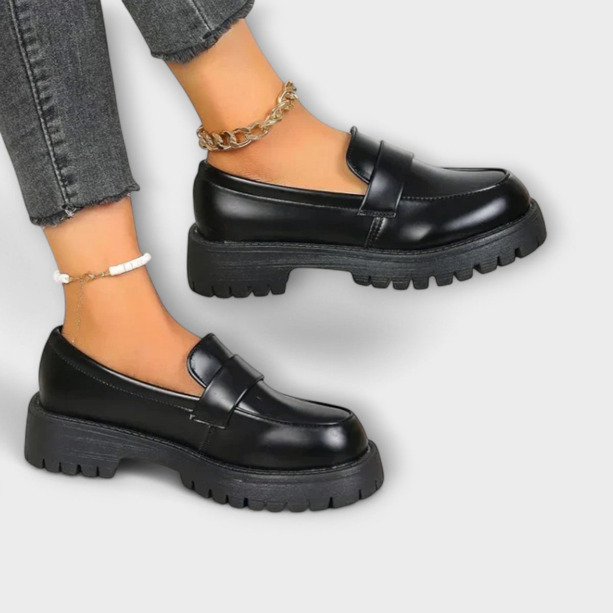 Comfortabele Loafers Dames Zwart – Instappers met Steunzool & Schokdemping
