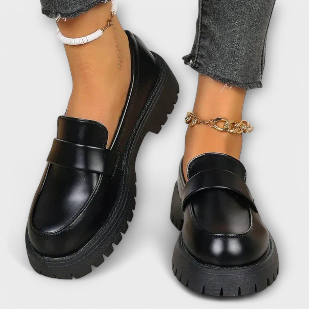 Comfortabele Loafers Dames Zwart – Instappers met Steunzool & Schokdemping