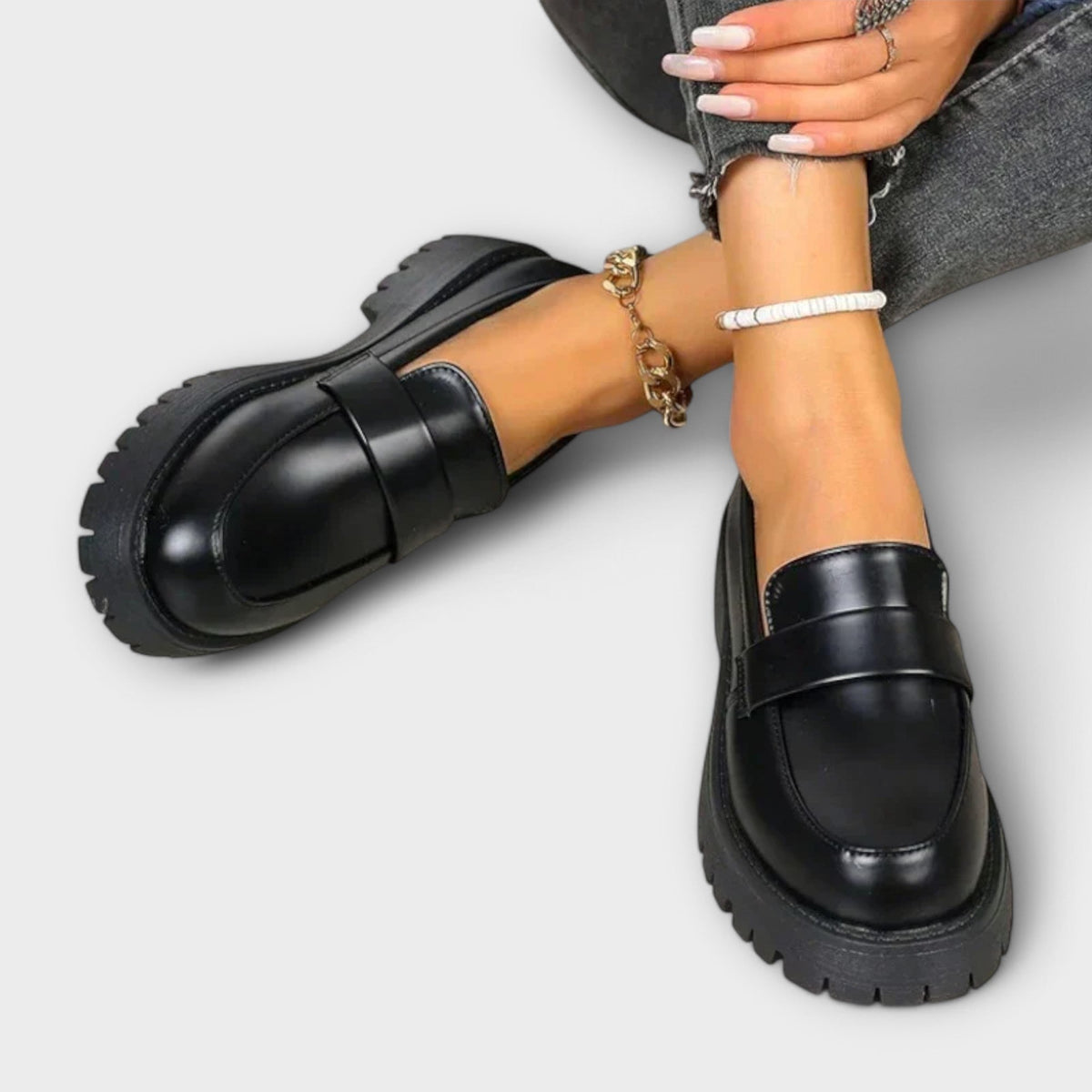 Comfortabele Loafers Dames Zwart – Instappers met Steunzool & Schokdemping