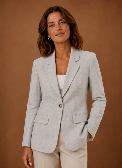 Getailleerde blazer dames met enkele knoop