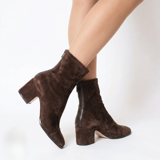 Women’s Soft Suede Block Heel Ankle Boots