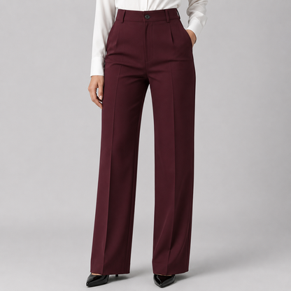 Montarello Women's High Waisted Straight Leg Tailored Trousers