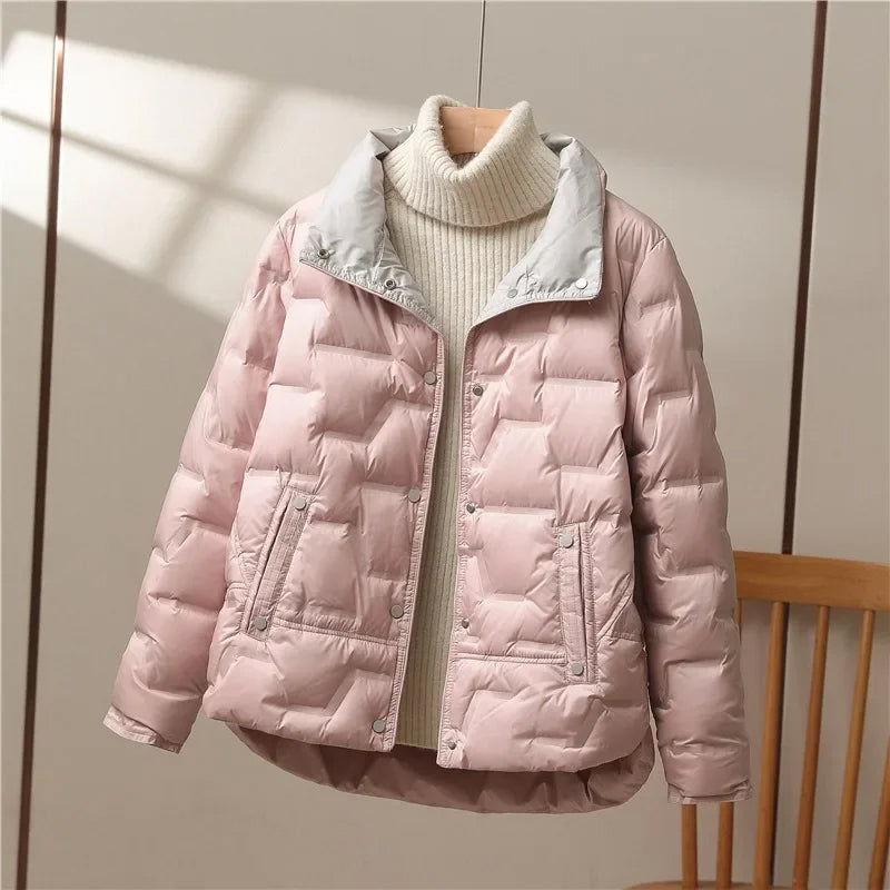 Puffer Jas Dames – Warme Gewatteerde Winterjas met Capuchon Kap