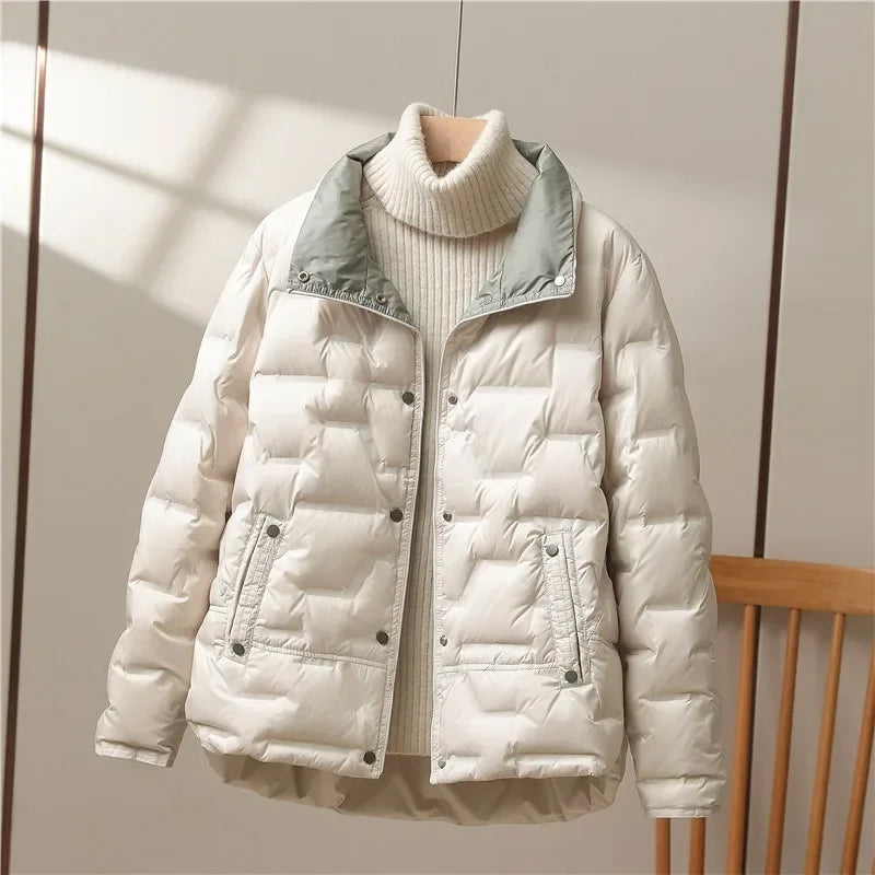 Puffer Jas Dames – Warme Gewatteerde Winterjas met Capuchon Kap