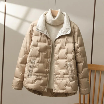 Puffer Jas Dames – Warme Gewatteerde Winterjas met Capuchon Kap