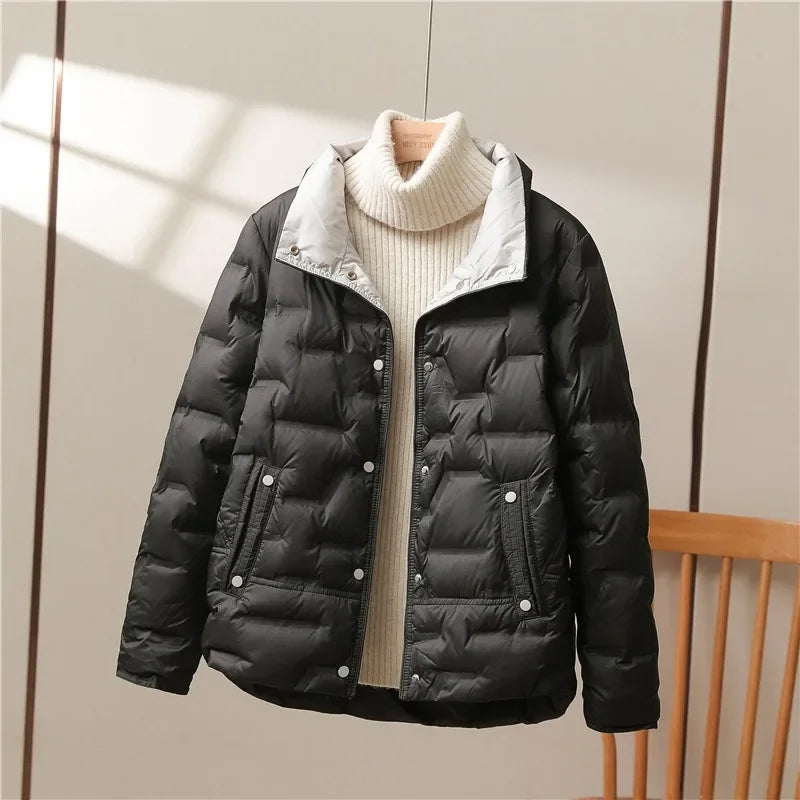 Puffer Jas Dames – Warme Gewatteerde Winterjas met Capuchon Kap