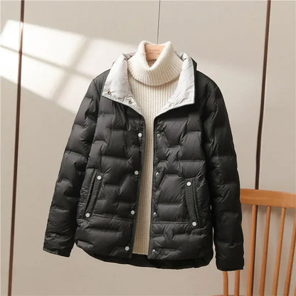 Puffer Jas Dames – Warme Gewatteerde Winterjas met Capuchon Kap