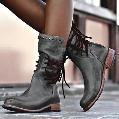 Tessa | Women's Orthopedic Leather Lace-Up Ankle Boots