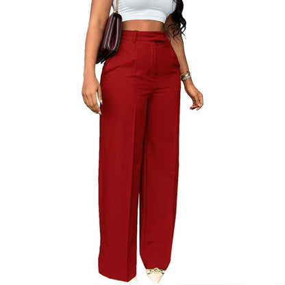 Alison - Women's Elegant High-Waisted Wide-Leg Trousers for Everyday Wear