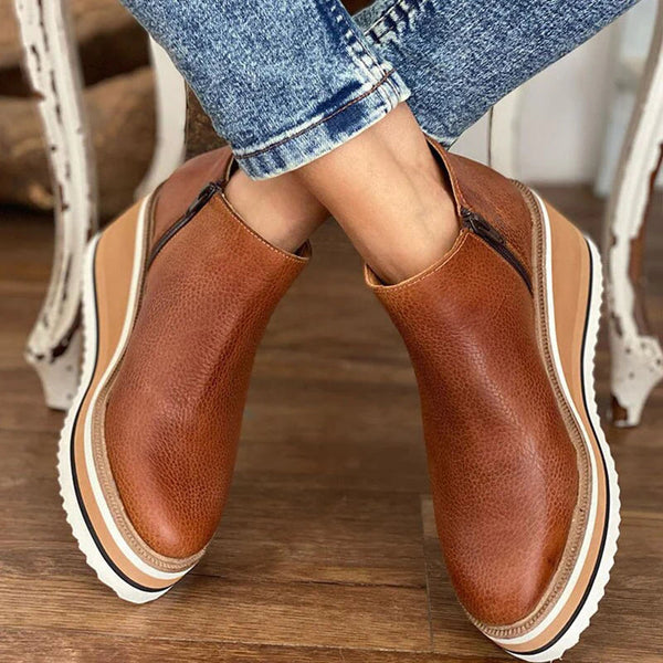 Plateau Chelsea Boots Dames – Instap Enkellaarzen met Dikke Zool