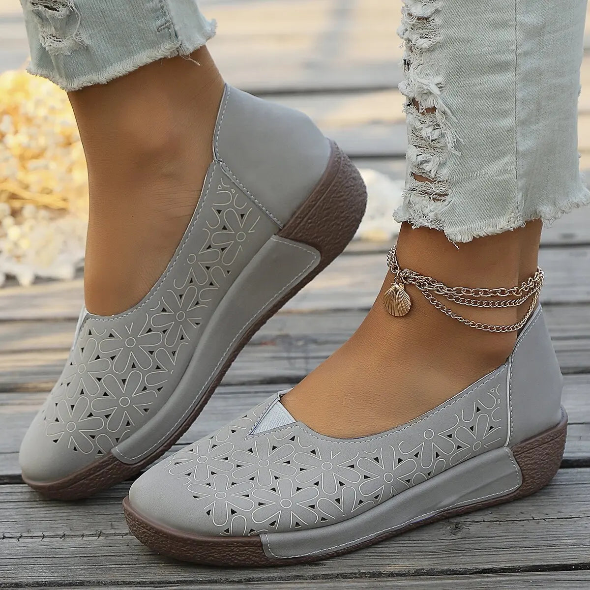 Comfortabele Loafers Dames met Sleehak – Leren Instappers met Steunzool & Schokdemping
