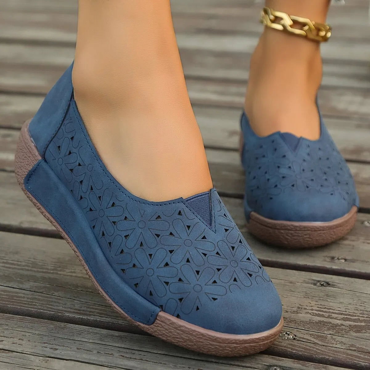 Comfortabele Loafers Dames met Sleehak – Leren Instappers met Steunzool & Schokdemping