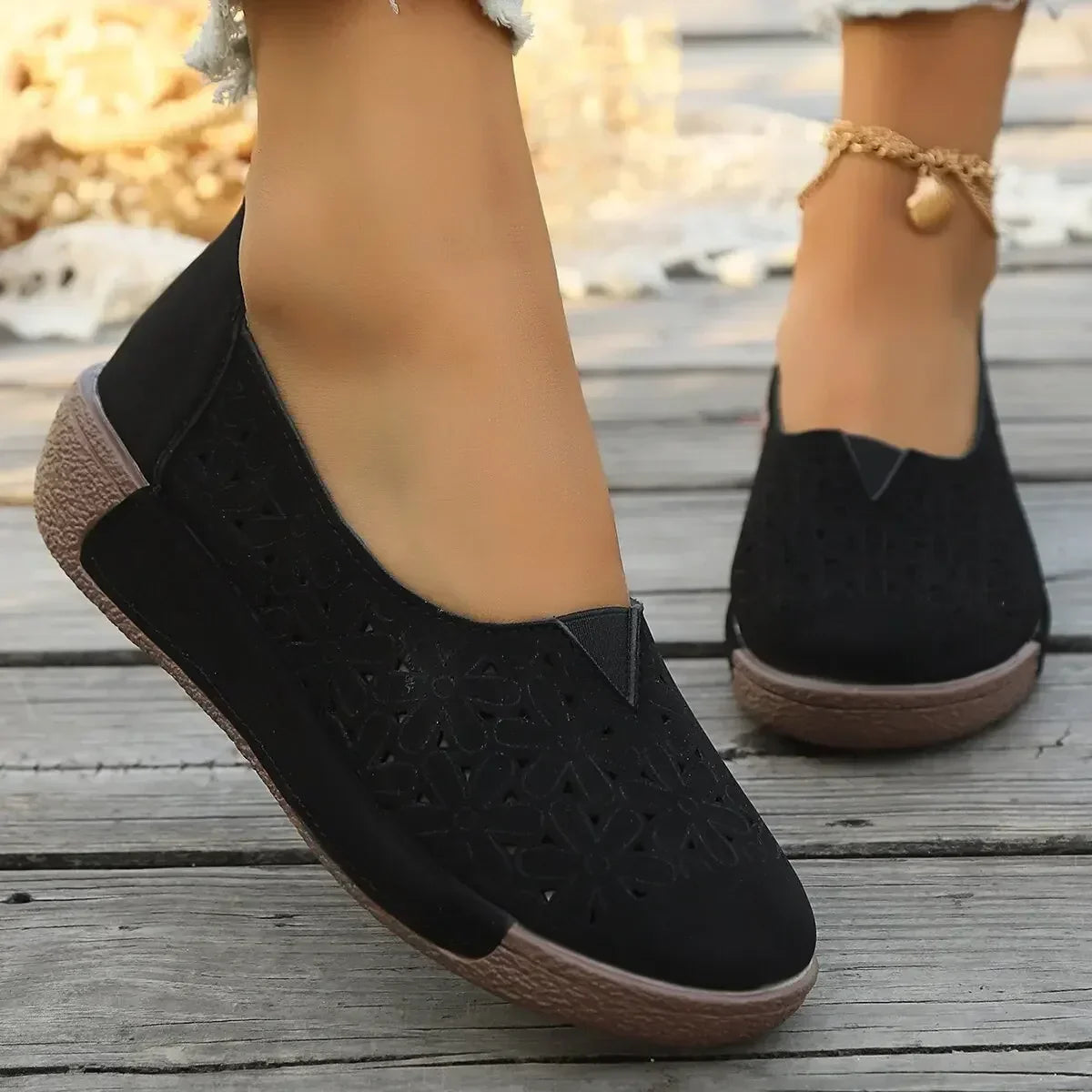 Comfortabele Loafers Dames met Sleehak – Leren Instappers met Steunzool & Schokdemping
