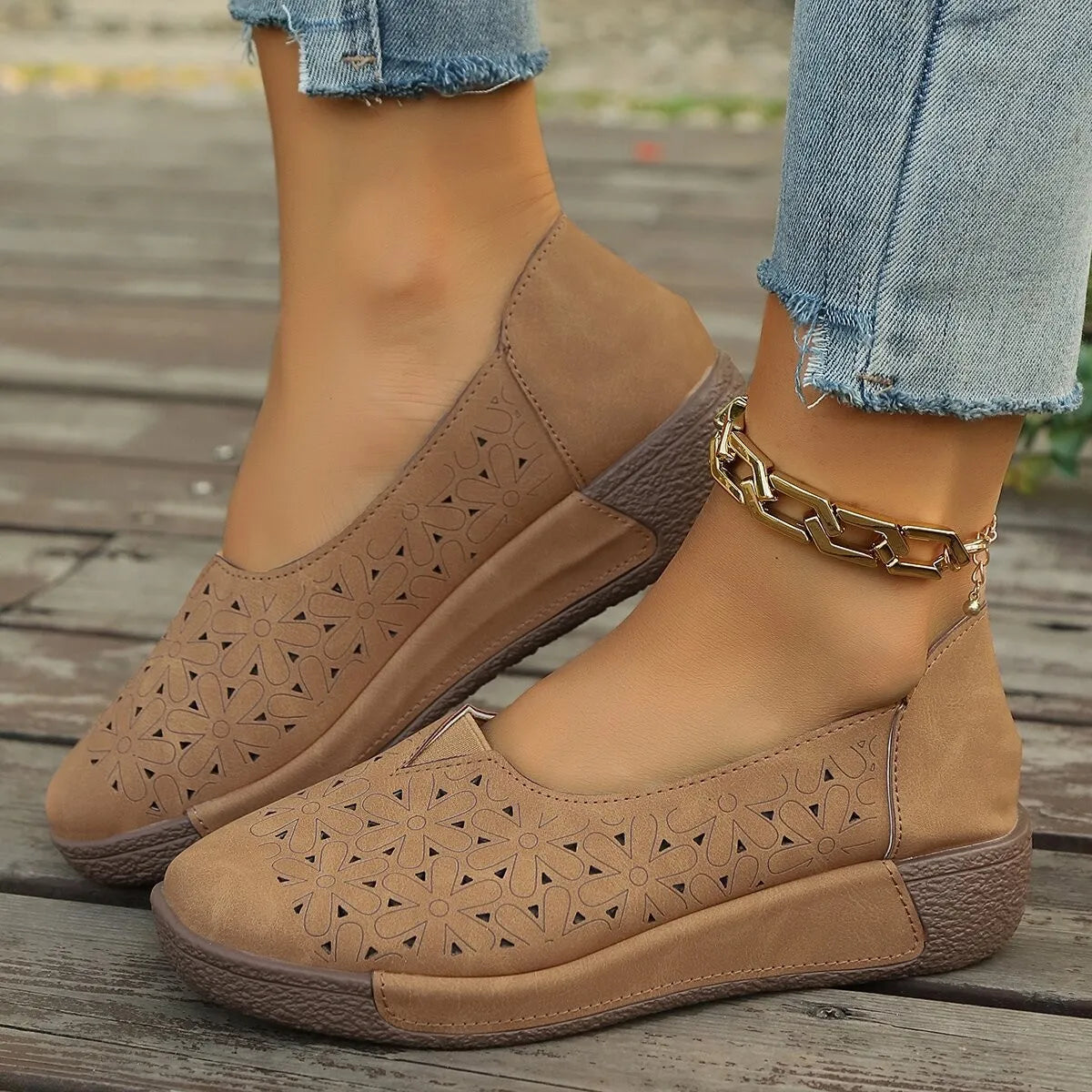 Comfortabele Loafers Dames met Sleehak – Leren Instappers met Steunzool & Schokdemping