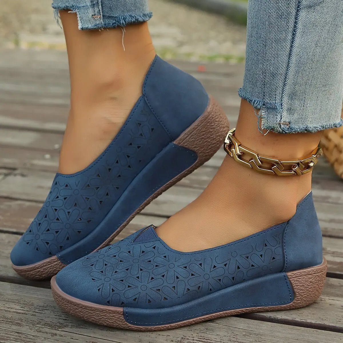 Comfortabele Loafers Dames met Sleehak – Leren Instappers met Steunzool & Schokdemping
