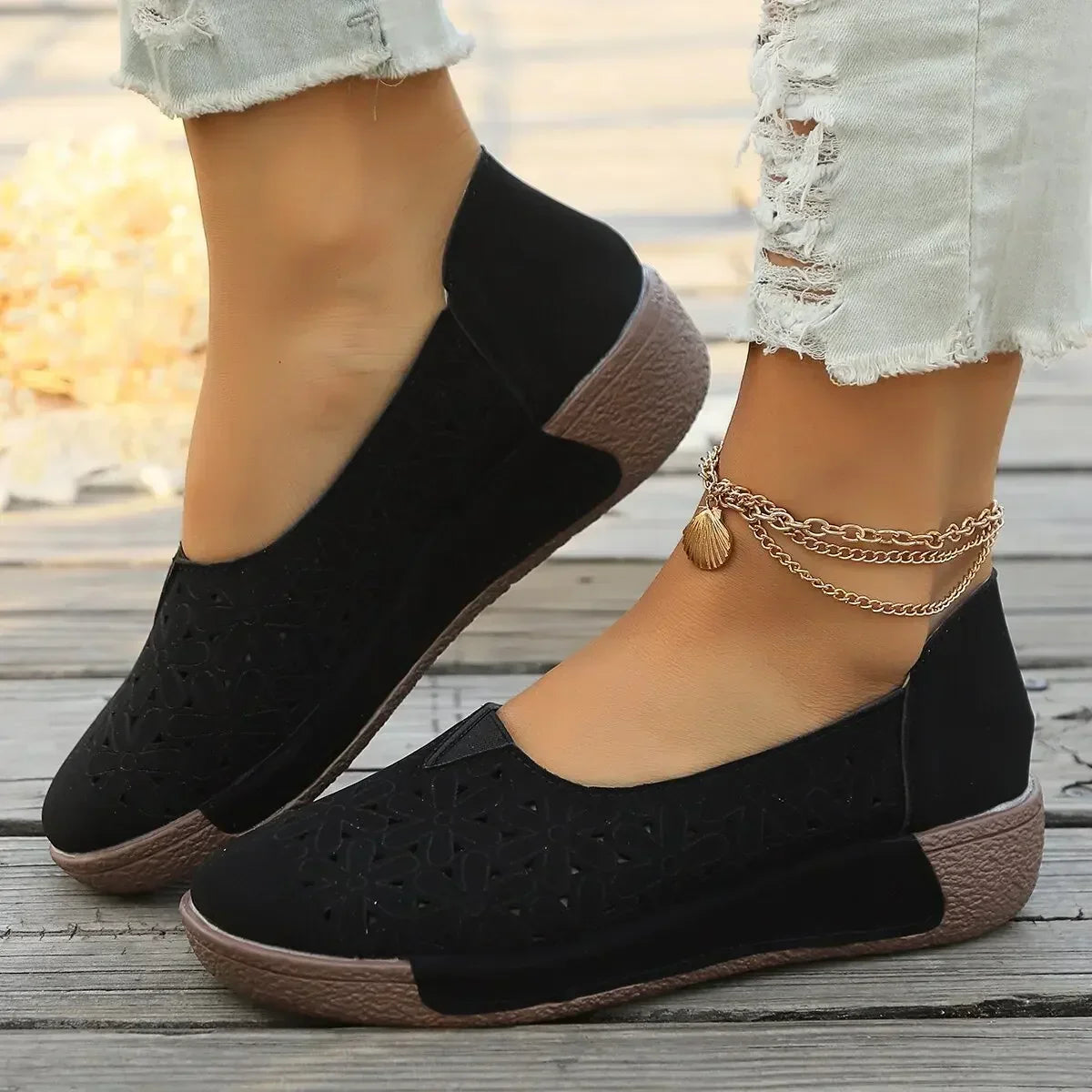 Comfortabele Loafers Dames met Sleehak – Leren Instappers met Steunzool & Schokdemping