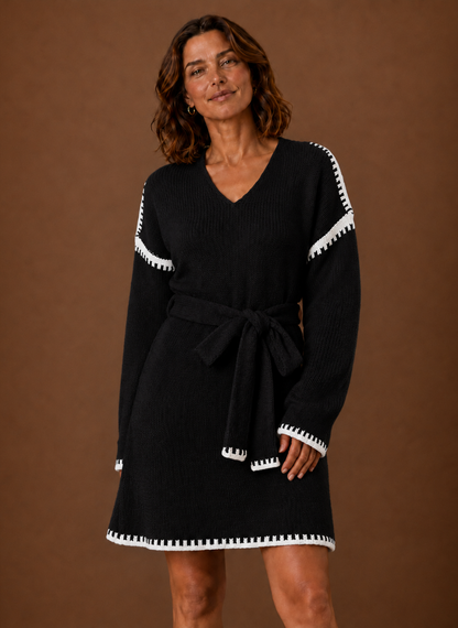 Gebreide jurk dames met riem – afbeelding 7
