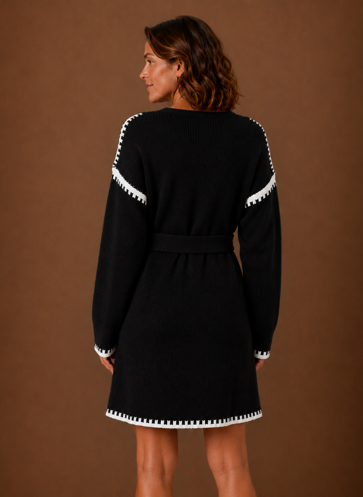 Gebreide jurk dames met riem – afbeelding 8