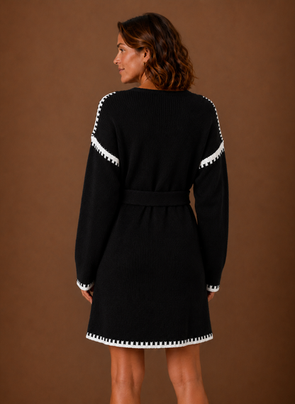 Gebreide jurk dames met riem – afbeelding 8