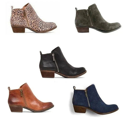 Women's Vintage-Inspired Ankle Boots - Stylish and Comfortable Footwear for Everyday Wear