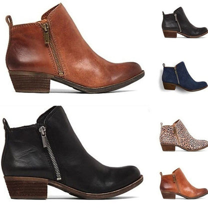 Women's Vintage-Inspired Ankle Boots - Stylish and Comfortable Footwear for Everyday Wear
