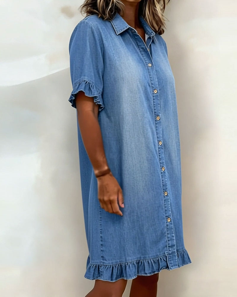 Aveline Comfortabele Denim-jurk