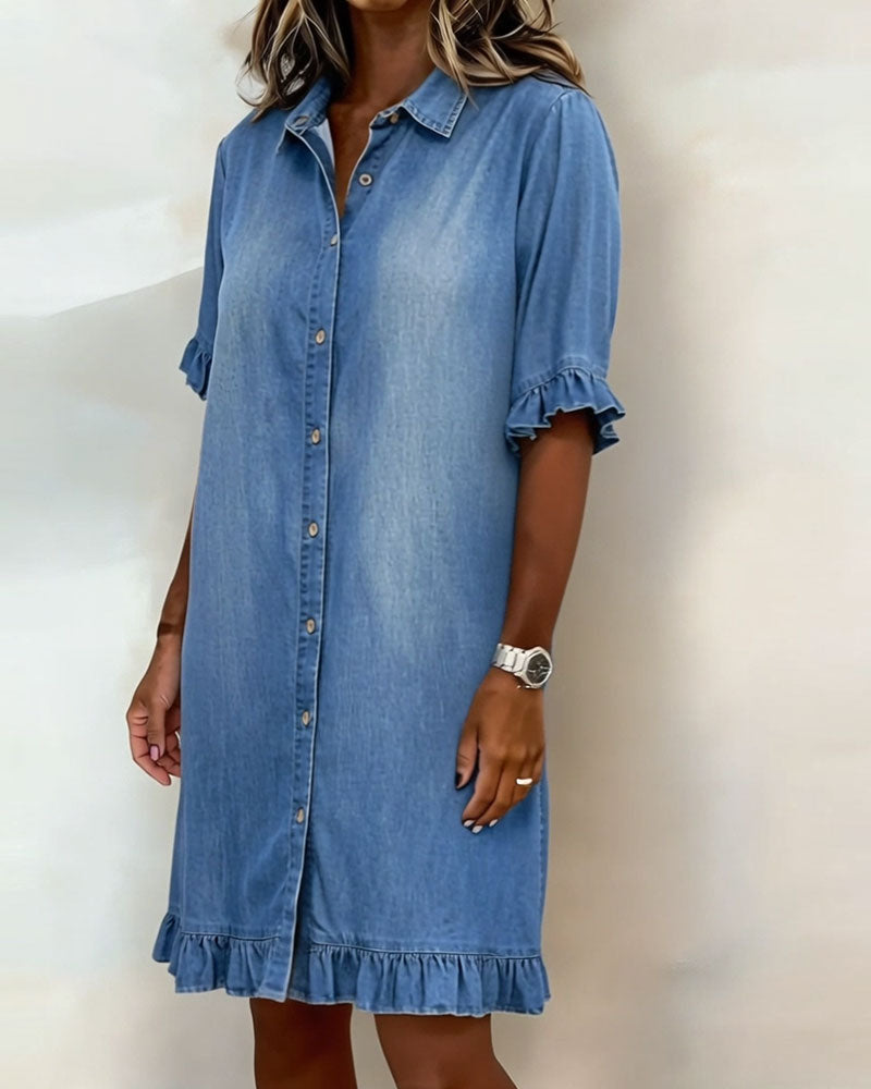 Aveline Comfortabele Denim-jurk