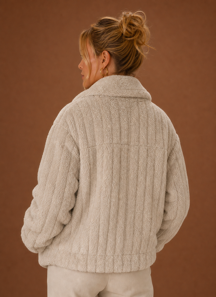 Oversized teddy jas dames – afbeelding 2