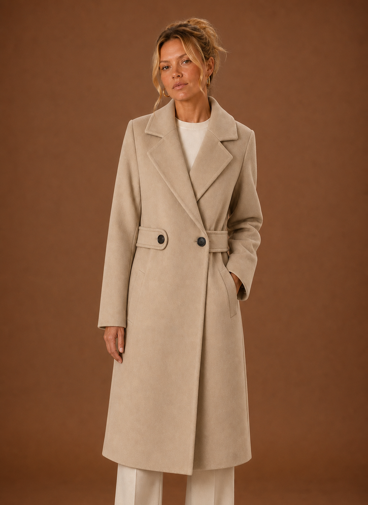 Halflange klassieke trenchcoat dames