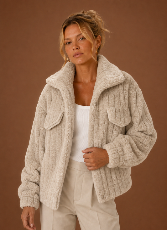 Oversized teddy jas dames