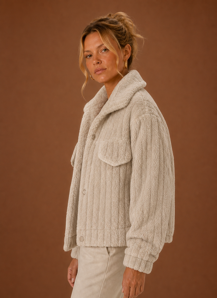 Oversized teddy jas dames – afbeelding 3