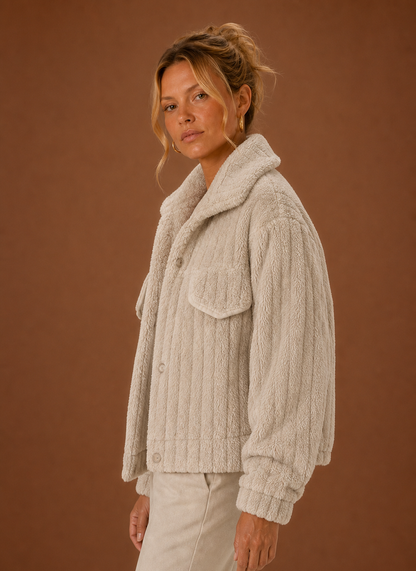 Oversized teddy jas dames – afbeelding 3