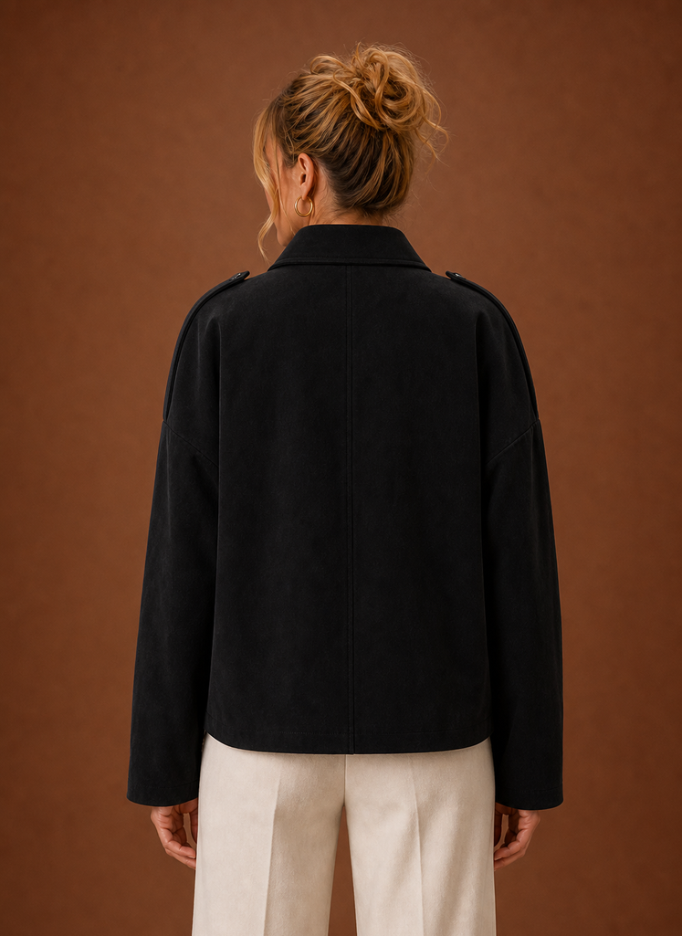 Oversized suede jas dames – afbeelding 11